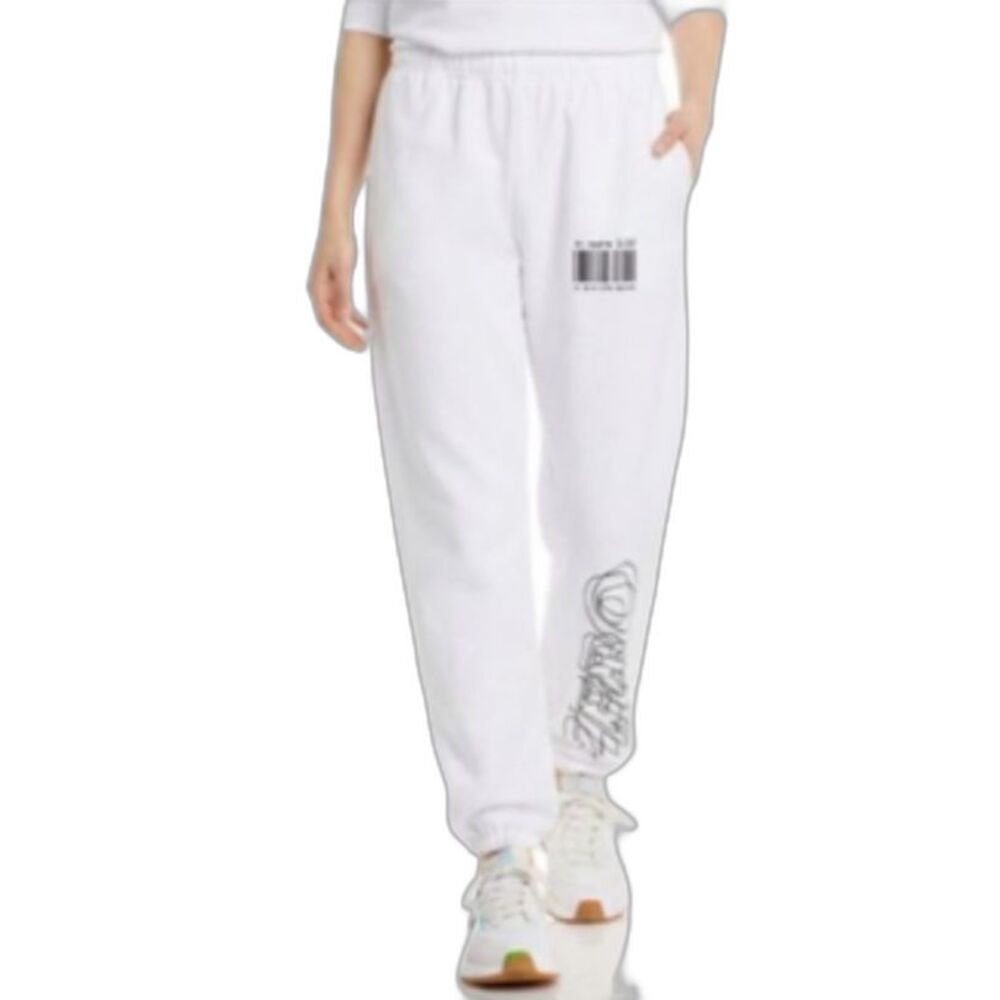 The Mayfair Group Unisex White Zero Dollars Graphic Sweatpants Size M/L